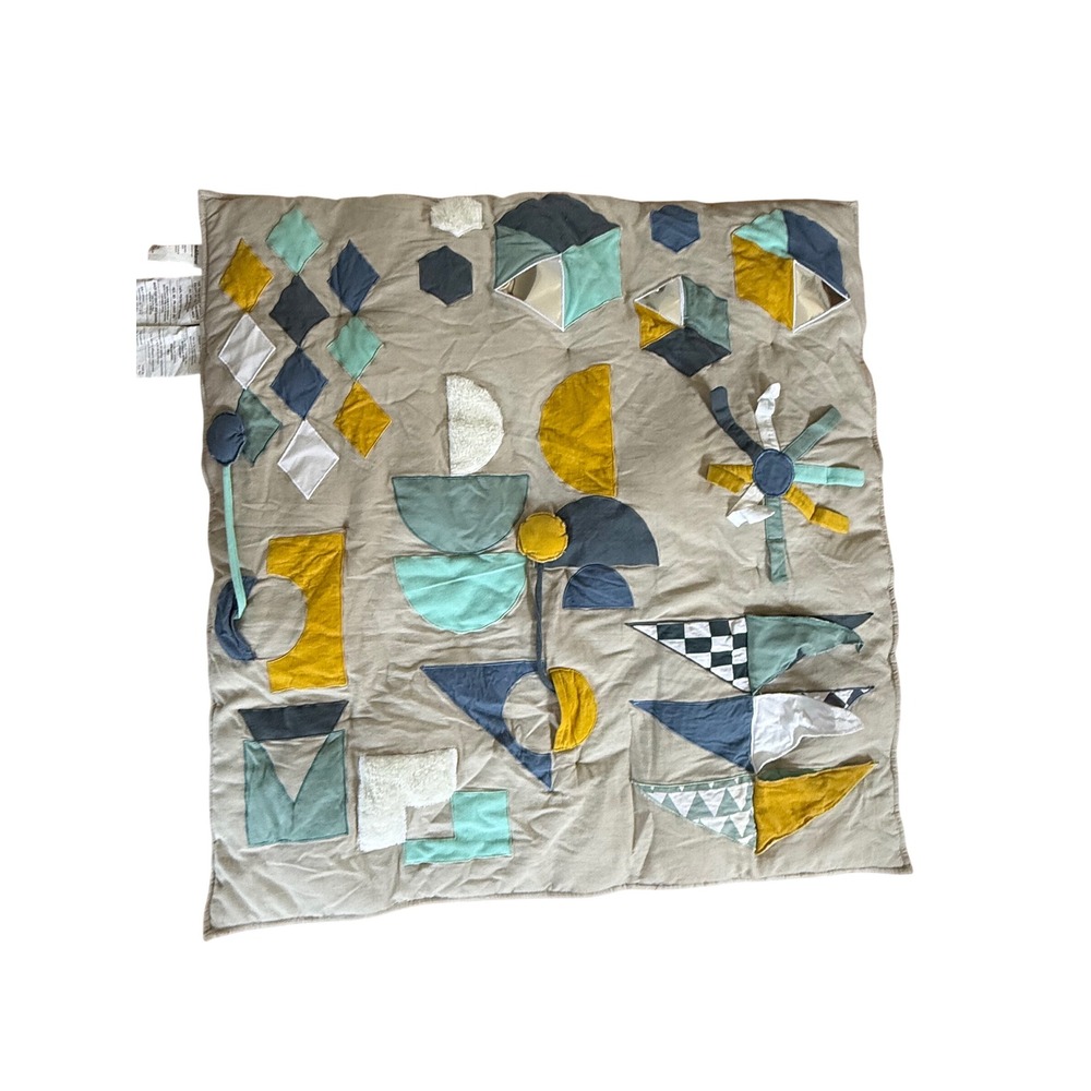 Crate & Barrel Kids Geometric Activity Mat Multi Sensory Tummy Time Play Mat